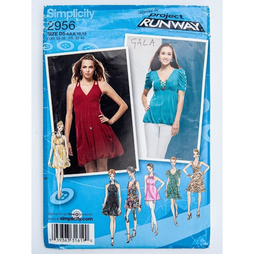 Simplicity Sewing Pattern 2956 Dress Project Runway Misses Size 4-12